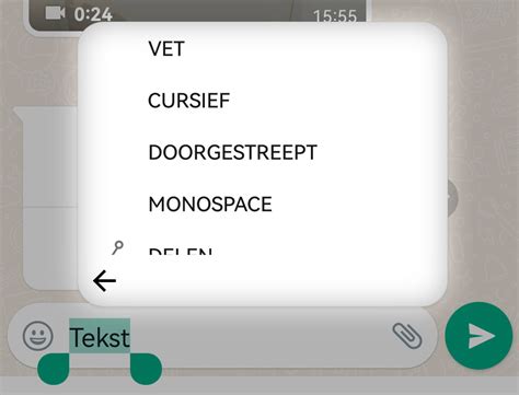 Tekst cursief of vet maken in WhatsApp